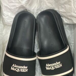 Alexander McQueen Black and White Slides